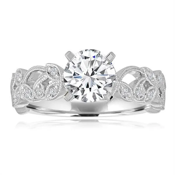 Round Diamond Pave Filigree Engagement Ring Ambassador Diamond Jewelers Tucson, AZ