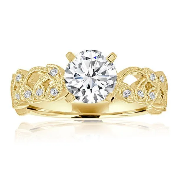 Round Diamond Pave Filigree Engagement Ring Ambassador Diamond Jewelers Tucson, AZ
