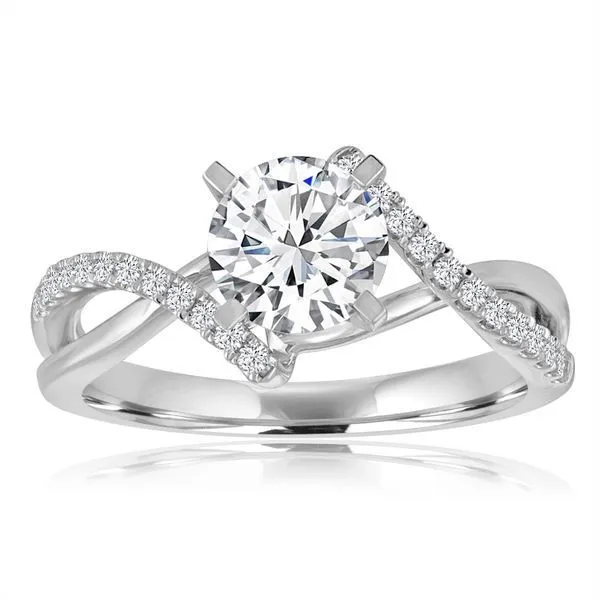 Round Diamond Pave Twist Engagement Ring Ambassador Diamond Jewelers Tucson, AZ