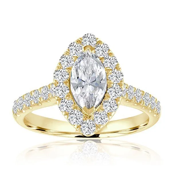 Marquise Shape Single Shank Halo Engagement Ring Ambassador Diamond Jewelers Tucson, AZ
