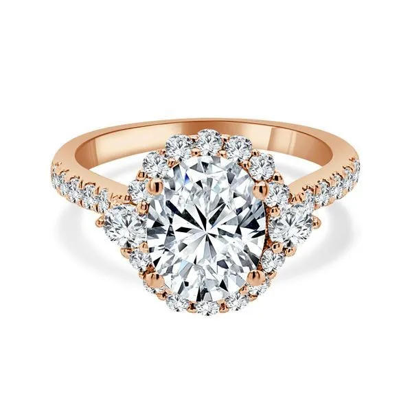 Oval Diamond Accented Halo Ambassador Diamond Jewelers Tucson, AZ