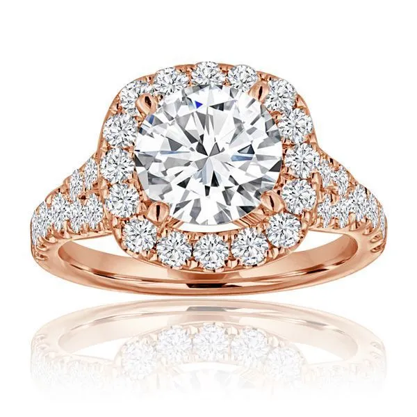 Round Diamond Pave Split Shank Halo Engagement Ring Ambassador Diamond Jewelers Tucson, AZ