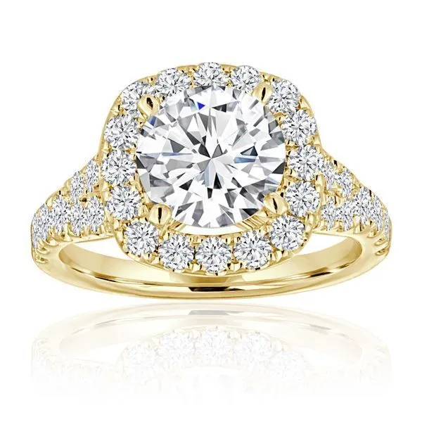 Round Diamond Pave Split Shank Halo Engagement Ring Ambassador Diamond Jewelers Tucson, AZ