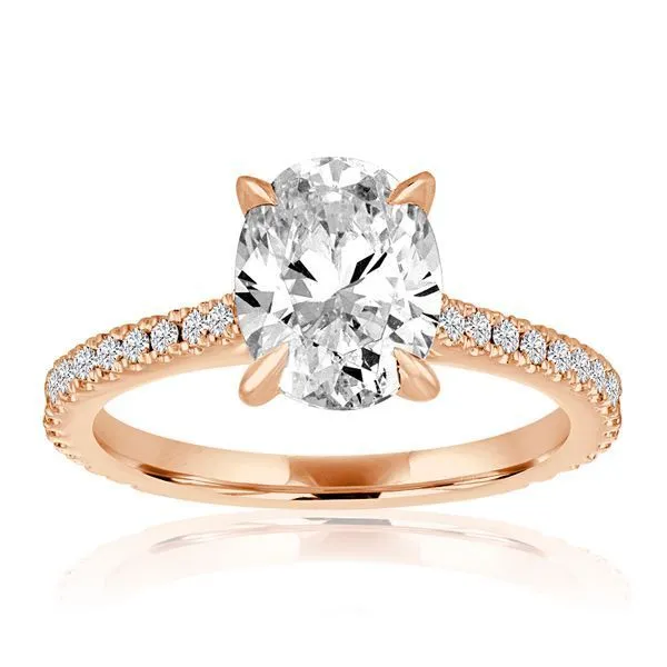 Round Diamond Cathedral Setting with princess cut center Ambassador Diamond Jewelers Tucson, AZ