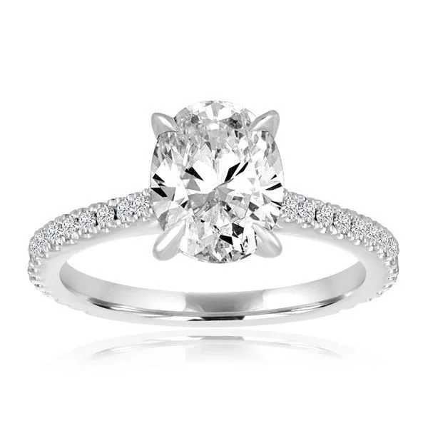 Round Diamond Cathedral Setting with princess cut center Ambassador Diamond Jewelers Tucson, AZ