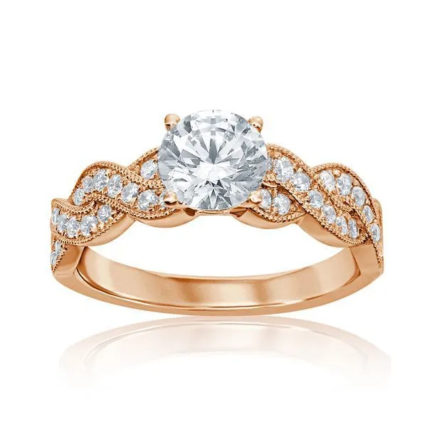 Round Diamond Braid Semi Mount Engagement Ring Ambassador Diamond Jewelers Tucson, AZ