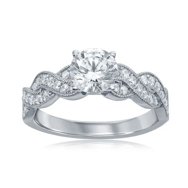 Round Diamond Braid Semi Mount Engagement Ring Ambassador Diamond Jewelers Tucson, AZ