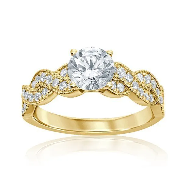 Round Diamond Braid Semi Mount Engagement Ring Ambassador Diamond Jewelers Tucson, AZ