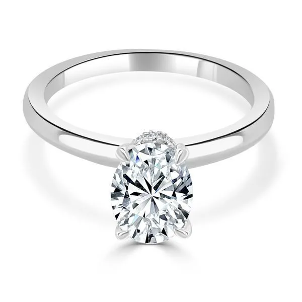 Solitaire Mounting with Diamonds for 1 ct Oval Center Ambassador Diamond Jewelers Tucson, AZ
