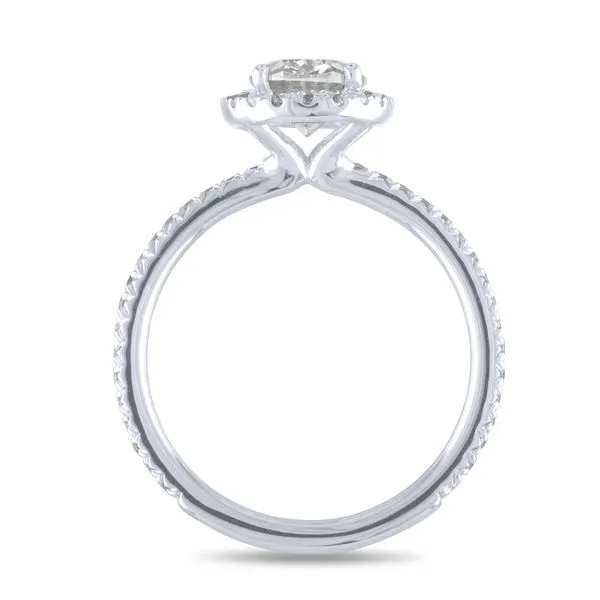 Round Swan Halo Engagement Ring Image 2 Ambassador Diamond Jewelers Tucson, AZ