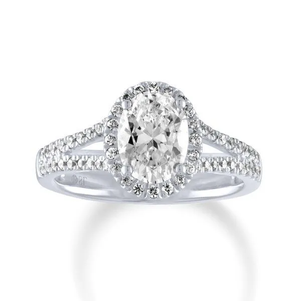 Oval Split Shank Halo Engagement Ring Ambassador Diamond Jewelers Tucson, AZ