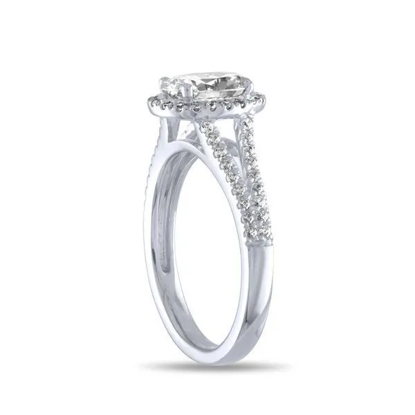 Oval Split Shank Halo Engagement Ring Image 2 Ambassador Diamond Jewelers Tucson, AZ