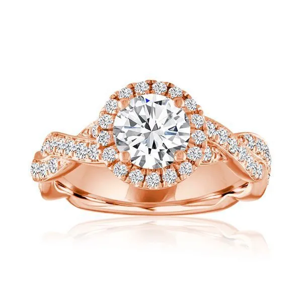 Braided Round Halo setting Ambassador Diamond Jewelers Tucson, AZ