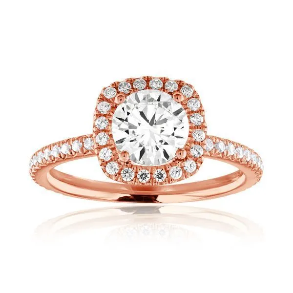 Cushion Swan Halo Engagement Ring Ambassador Diamond Jewelers Tucson, AZ