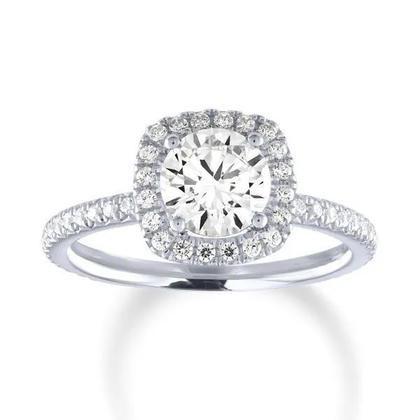 Cushion Swan Halo Engagement Ring Ambassador Diamond Jewelers Tucson, AZ