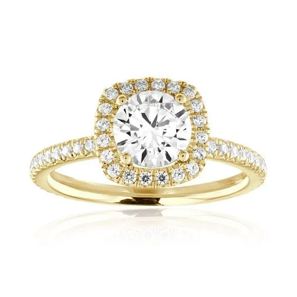 Cushion Swan Halo Engagement Ring Ambassador Diamond Jewelers Tucson, AZ