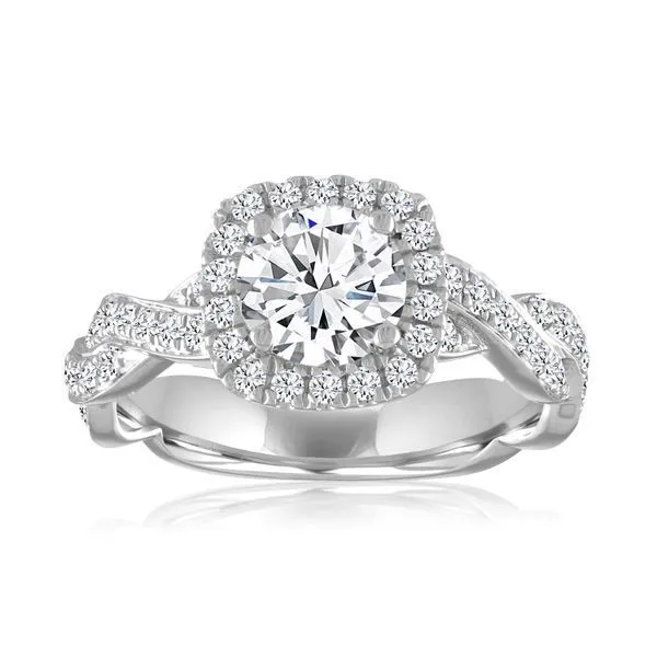 Braided Cushion Halo Setting Ambassador Diamond Jewelers Tucson, AZ