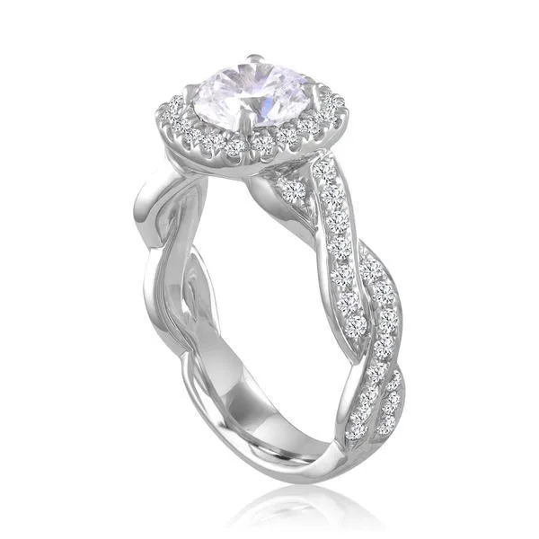 Braided Cushion Halo Setting Image 2 Ambassador Diamond Jewelers Tucson, AZ