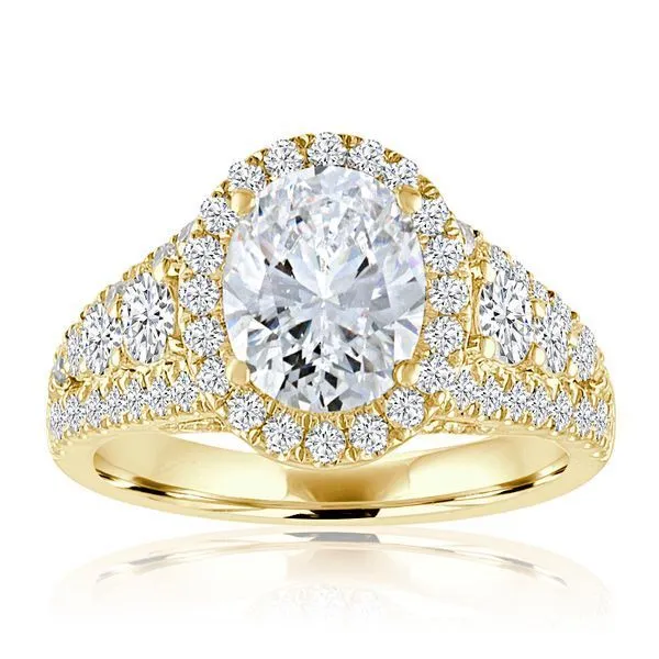 Graduated Oval diamond Halo Setting Ambassador Diamond Jewelers Tucson, AZ