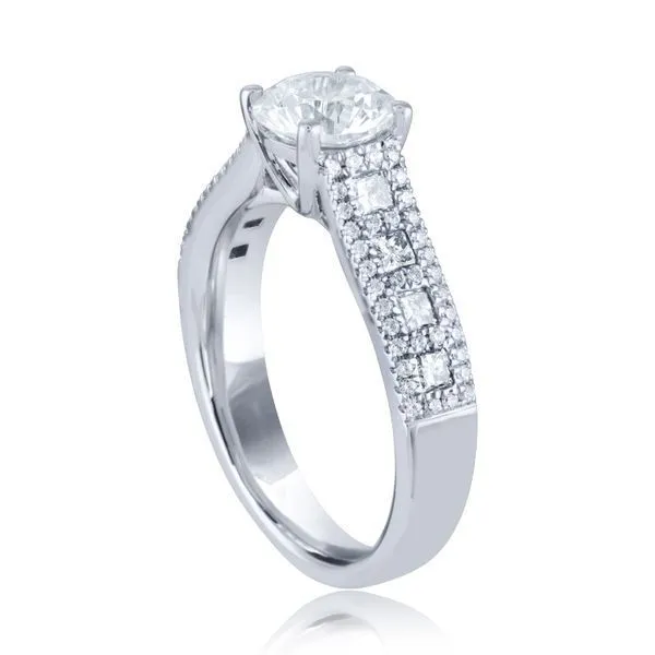Round and Princess Cut Cathedral Semi Mount Engagement Ring Image 2 Ambassador Diamond Jewelers Tucson, AZ