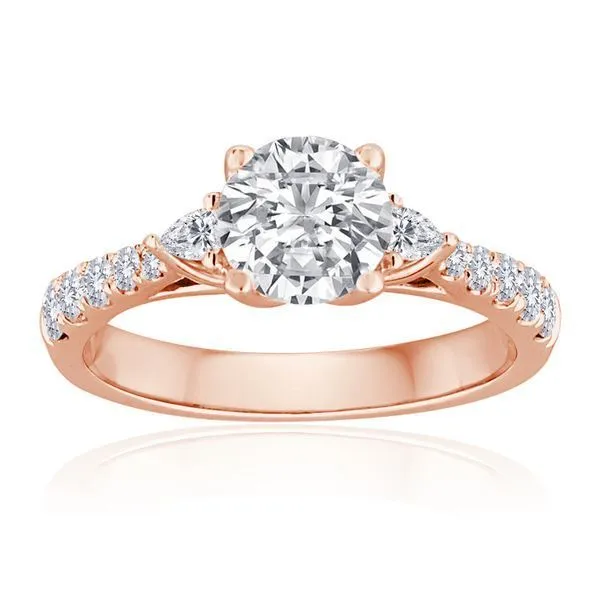 Round and Pear Shape Diamond Pave Setting Ambassador Diamond Jewelers Tucson, AZ