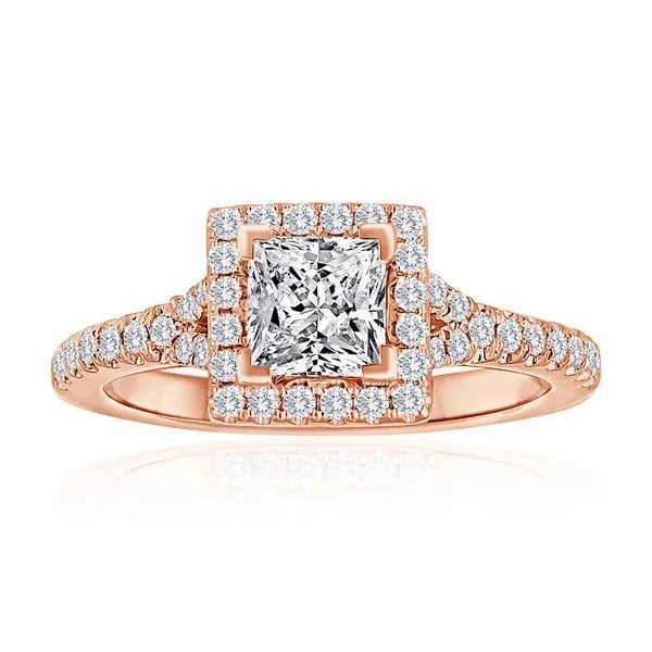 Round Diamond Pave Princess Halo setting Ambassador Diamond Jewelers Tucson, AZ