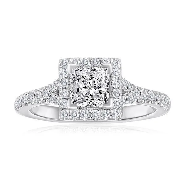 Round Diamond Pave Princess Halo setting Ambassador Diamond Jewelers Tucson, AZ