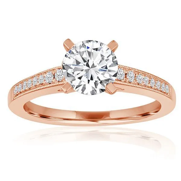 Round Diamond Bead Set Milgrain Setting Ambassador Diamond Jewelers Tucson, AZ