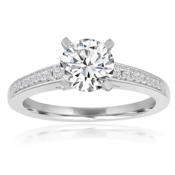 Round Diamond Bead Set Milgrain Setting Ambassador Diamond Jewelers Tucson, AZ