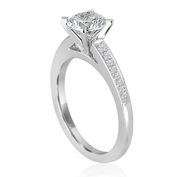 Round Diamond Bead Set Milgrain Setting Image 2 Ambassador Diamond Jewelers Tucson, AZ