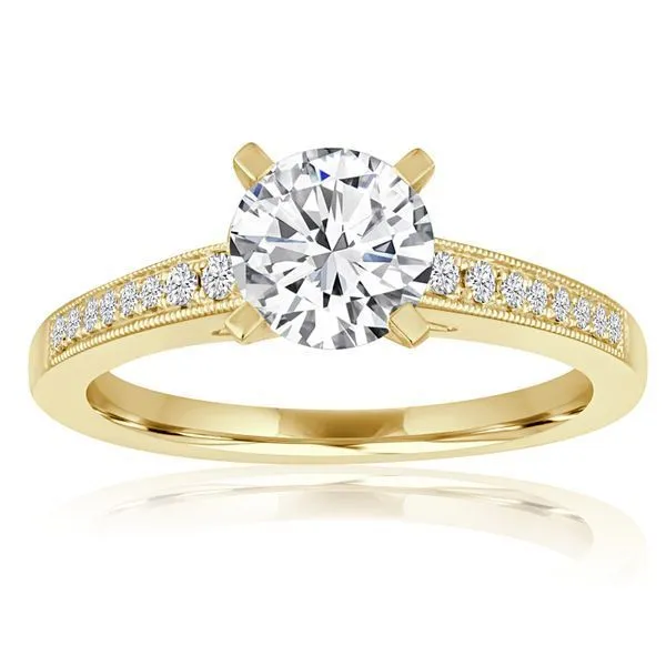 Round Diamond Bead Set Milgrain Setting Ambassador Diamond Jewelers Tucson, AZ