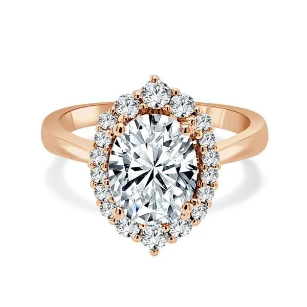Oval Plain Shank Accented Halo Ambassador Diamond Jewelers Tucson, AZ