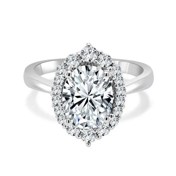 Oval Plain Shank Accented Halo Ambassador Diamond Jewelers Tucson, AZ