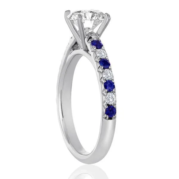 Round Diamond and Sapphire Fishtail Setting Image 2 Ambassador Diamond Jewelers Tucson, AZ