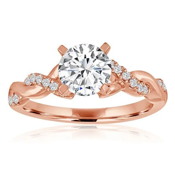 Round Diamond Pave Twist Engagement Ring Ambassador Diamond Jewelers Tucson, AZ