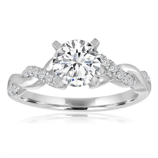 Round Diamond Pave Twist Engagement Ring Ambassador Diamond Jewelers Tucson, AZ