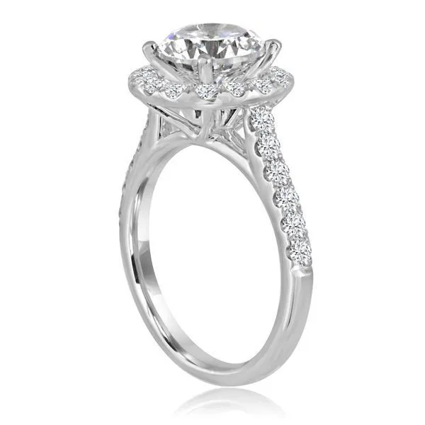 Round Diamond Pave Halo Setting Image 2 Ambassador Diamond Jewelers Tucson, AZ