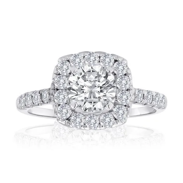Round Diamond Pave Halo Setting Ambassador Diamond Jewelers Tucson, AZ