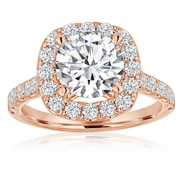 Round Diamond Pave Halo Setting Ambassador Diamond Jewelers Tucson, AZ