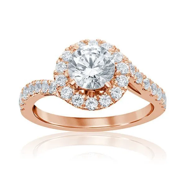 Round Diamond Swirl Halo Semi Mount Ambassador Diamond Jewelers Tucson, AZ
