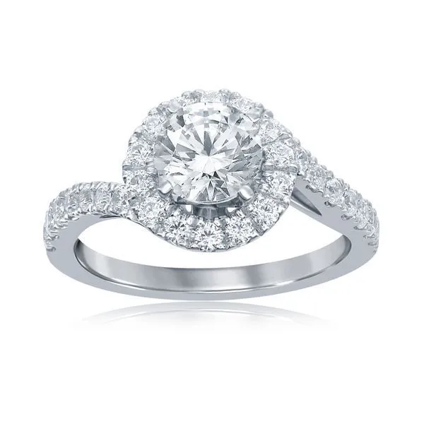 Round Diamond Swirl Halo Semi Mount Ambassador Diamond Jewelers Tucson, AZ