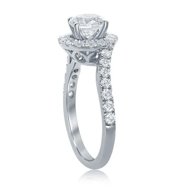 Round Diamond Swirl Halo Semi Mount Image 2 Ambassador Diamond Jewelers Tucson, AZ