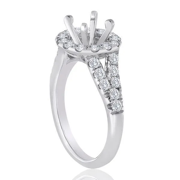 Round Diamond Pave Halo Setting Image 2 Ambassador Diamond Jewelers Tucson, AZ