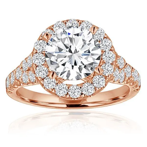 Round Diamond Pave Round Split Shank Halo Setting Ambassador Diamond Jewelers Tucson, AZ