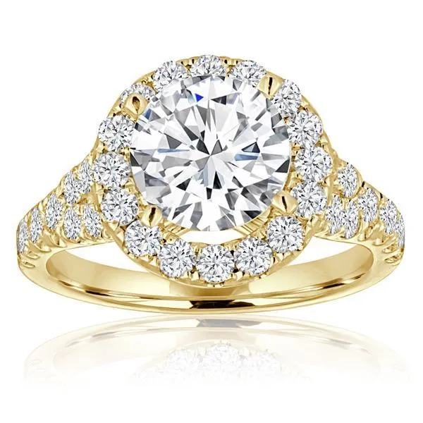 Round Diamond Pave Round Split Shank Halo Setting Ambassador Diamond Jewelers Tucson, AZ