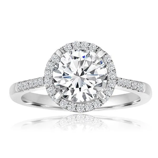 Round Diamond Halo Pave Setting Ambassador Diamond Jewelers Tucson, AZ
