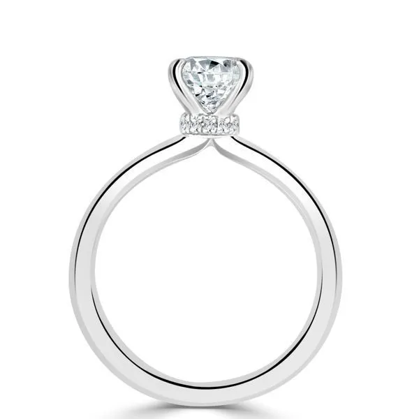Solitaire Mounting with Diamonds for 1 ct Round Cut Center Image 2 Ambassador Diamond Jewelers Tucson, AZ