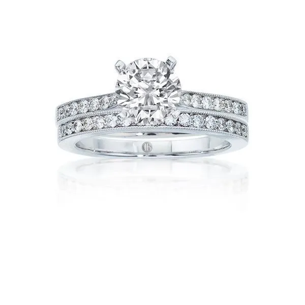 Pave Diamond Milgrain Setting Image 3 Ambassador Diamond Jewelers Tucson, AZ