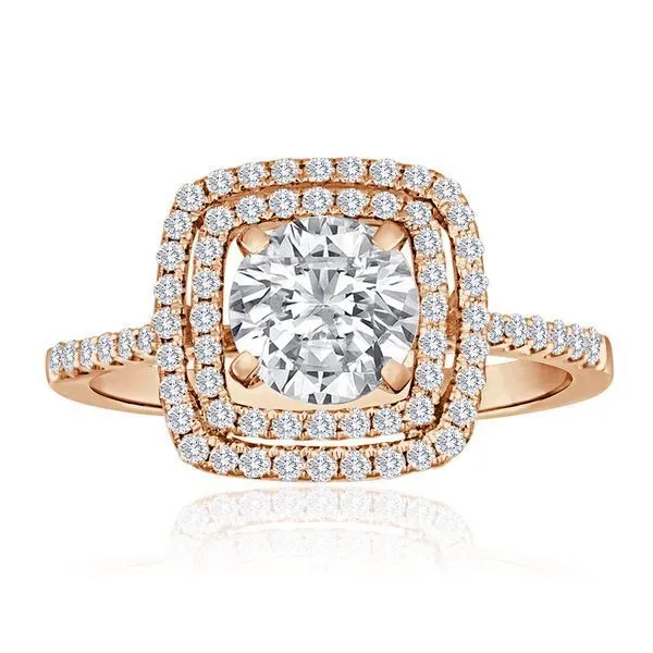 Round Diamond Double Halo Pave Setting Ambassador Diamond Jewelers Tucson, AZ