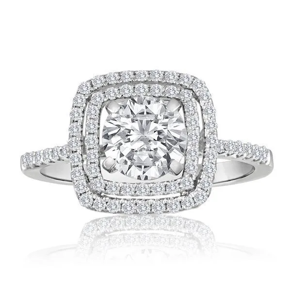 Round Diamond Double Halo Pave Setting Ambassador Diamond Jewelers Tucson, AZ